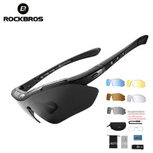 Rockbros Polarized Sports Men Sunglasses Road Cycling Glasses Mountain Bike Bicycle Riding Protection Goggles Eyewear 5 Lens